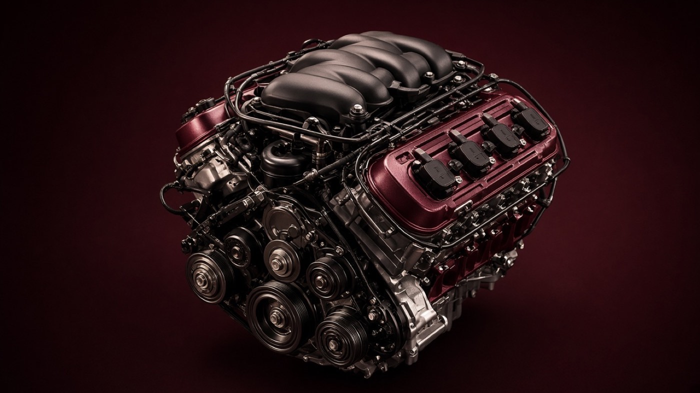 V8 engine in the studio